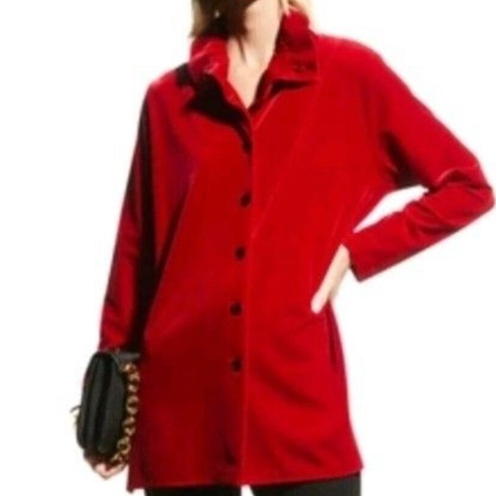 Holiday Elegant Red Women's Blazer Topper